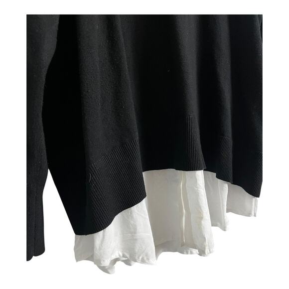 Torrid Fitted Pullover 2-Fer Sweater Black White 4 Preppy Plus 4X Career Curvy - Picture 6 of 9